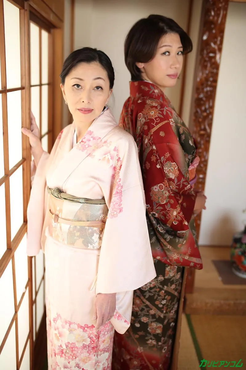 着物美人x2と熟々３P乱れ打ち！-1