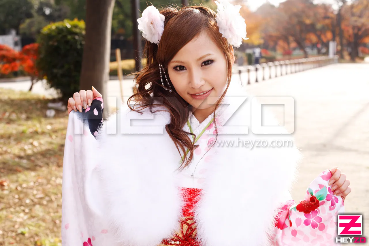 Gカップ爆乳美女に成人記念で中出し２連発！～晴れ着姿が乱れて…～-1