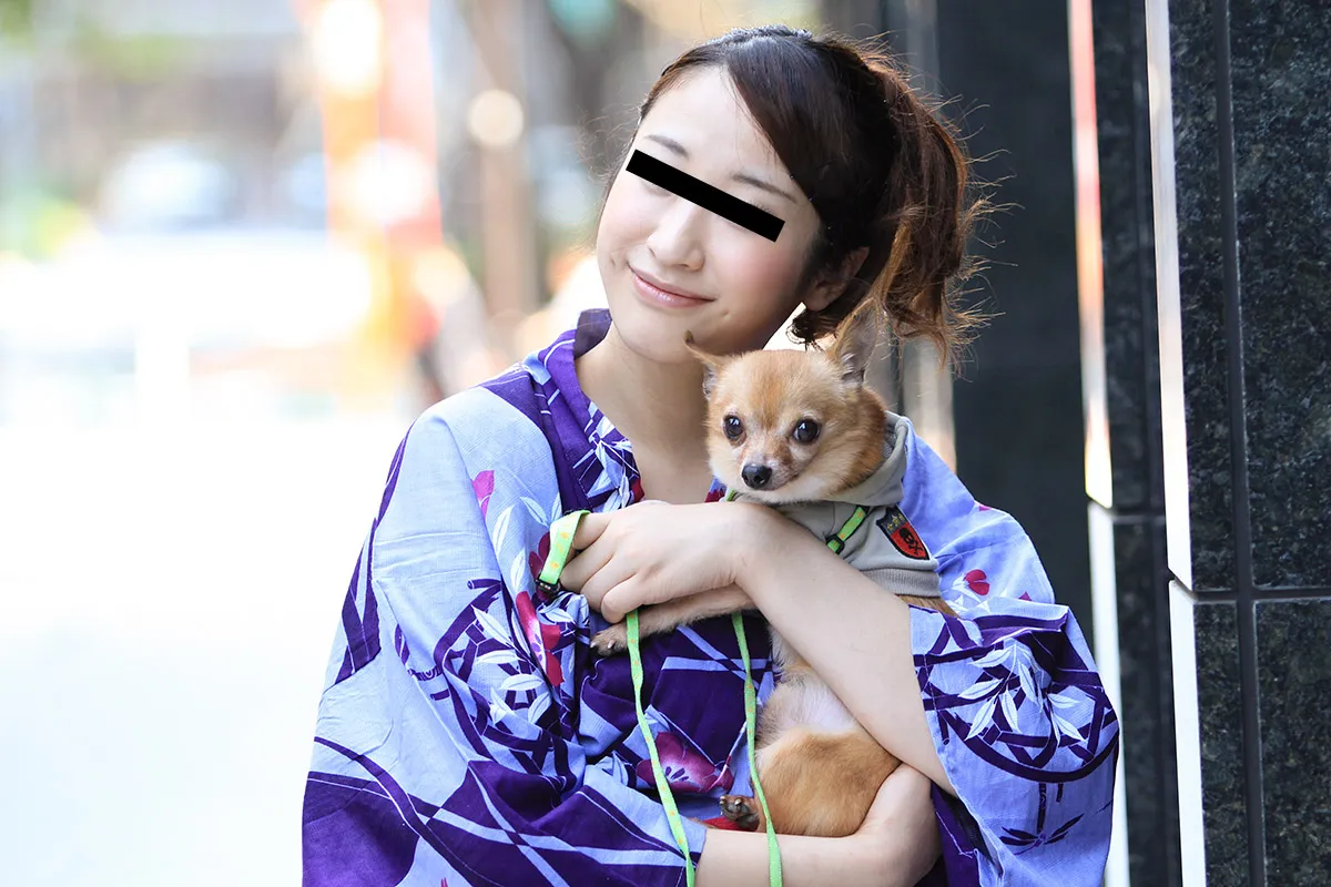 犬の散歩中に犬好きな浴衣美人をナンパゲット！-1